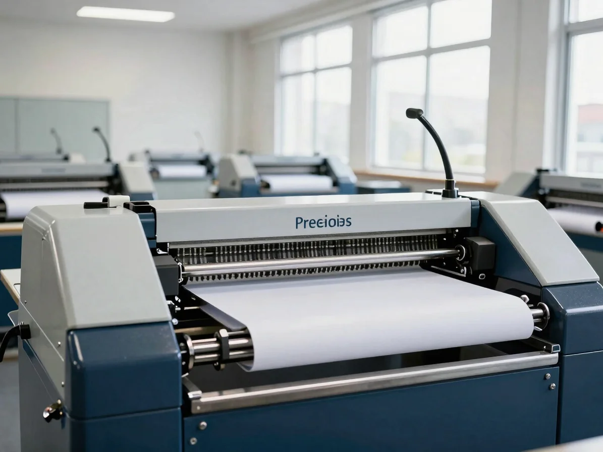 Precision paper cutters and clean commercial print machinery oper